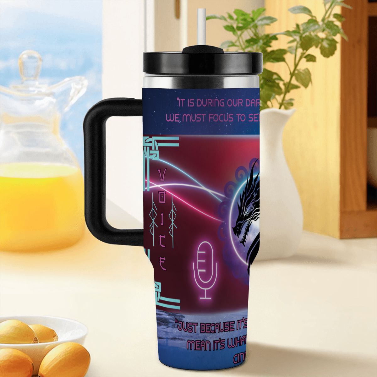 40oz Tumbler with Handle and Straw (Made in USA)