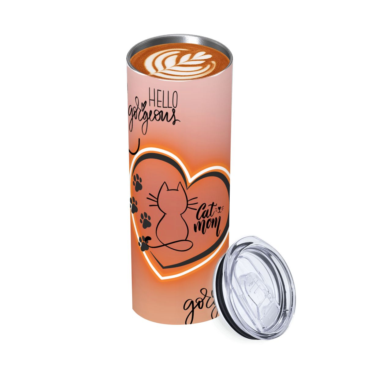 20oz Straight Stainless Steel Tumbler with Straw（Made in USA)