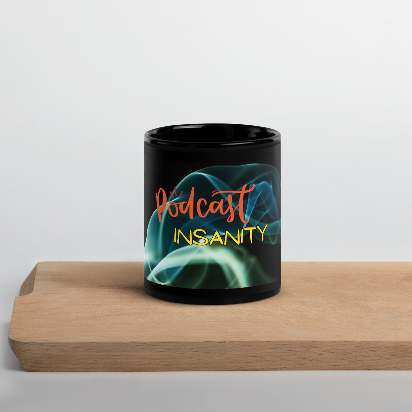 Podcast Insanity Classic Black Glossy Ceramic Mug