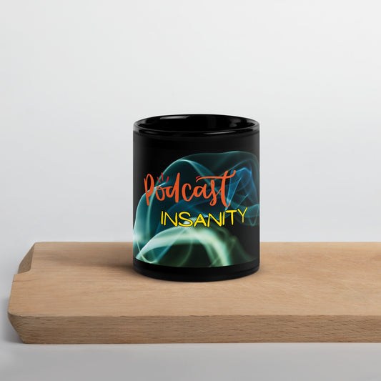 Podcast Insanity Classic Black Glossy Ceramic Mug