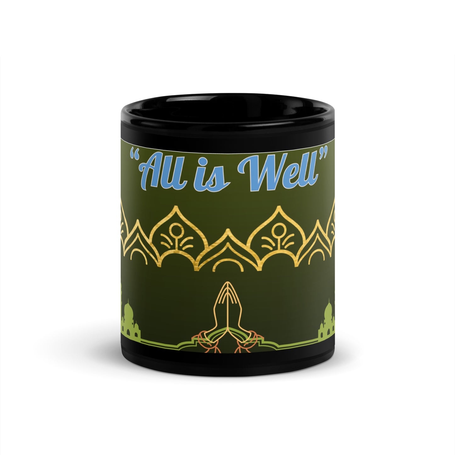 India "All is Well": Classic Black Glossy Mug