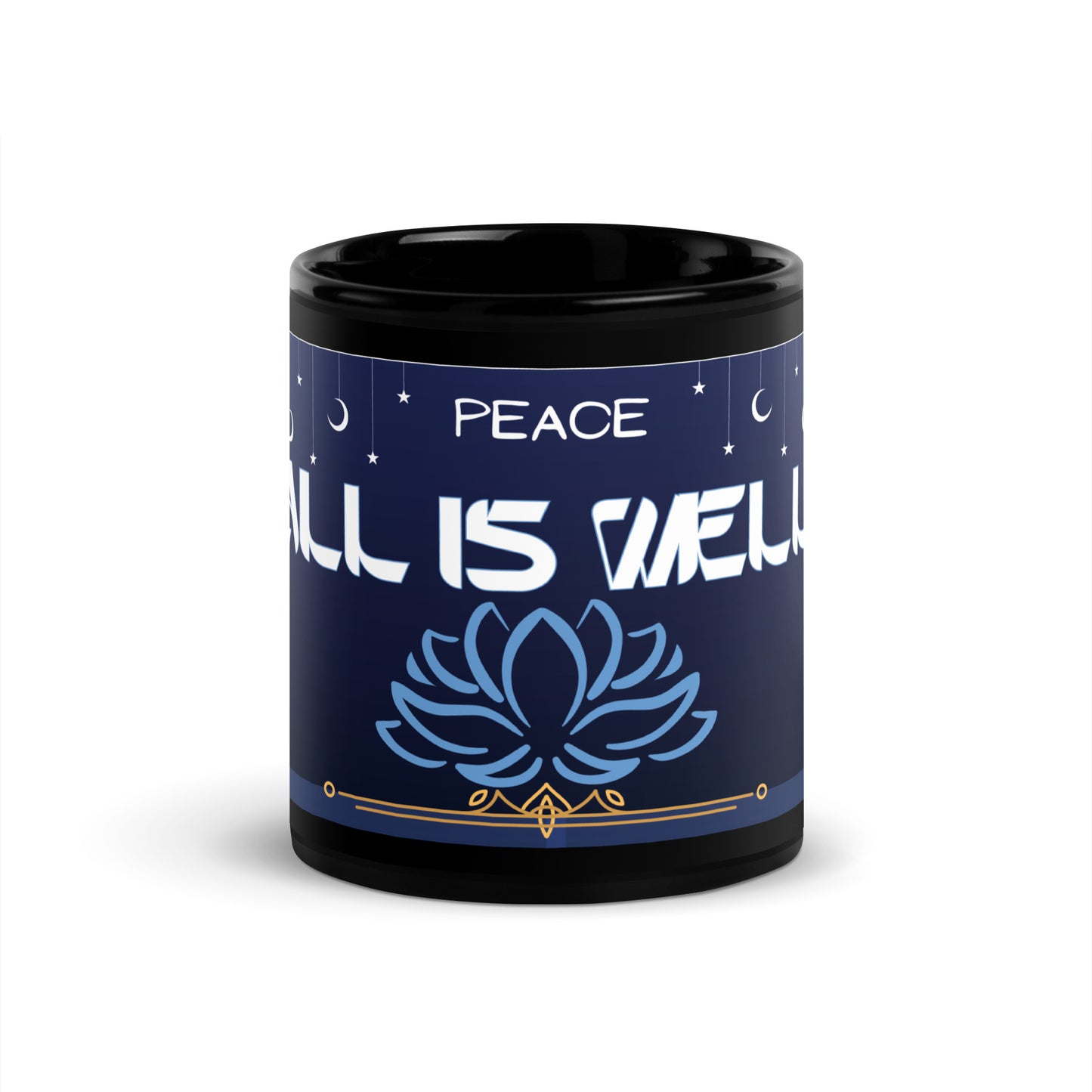 India "All is Well": Classic Black Glossy Mug