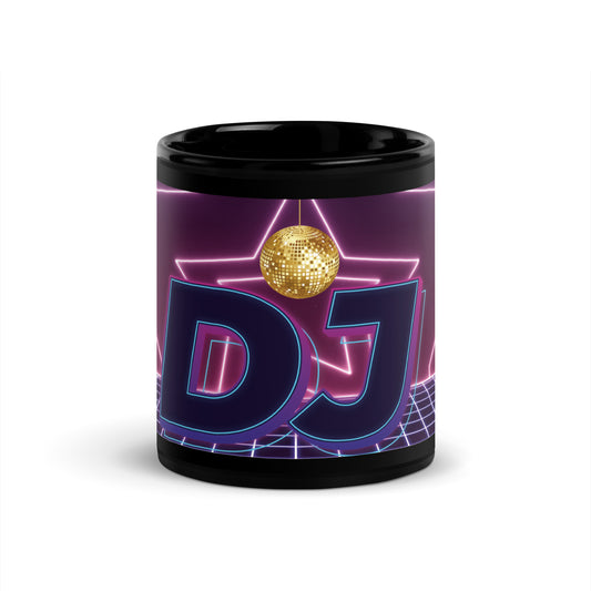D.J. Disco Style: Classic Black Glossy Mug