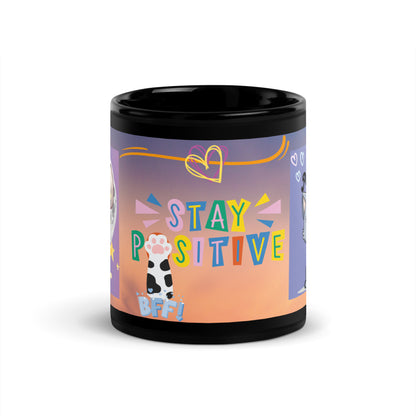 Voice Over &quot;Pawsitive&quot;: Classic Ceramic Black Glossy Mug