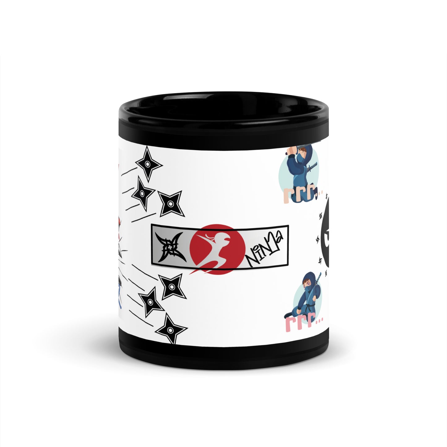Voice Over "Ninja Power": Classic Ceramic Black Glossy Mug