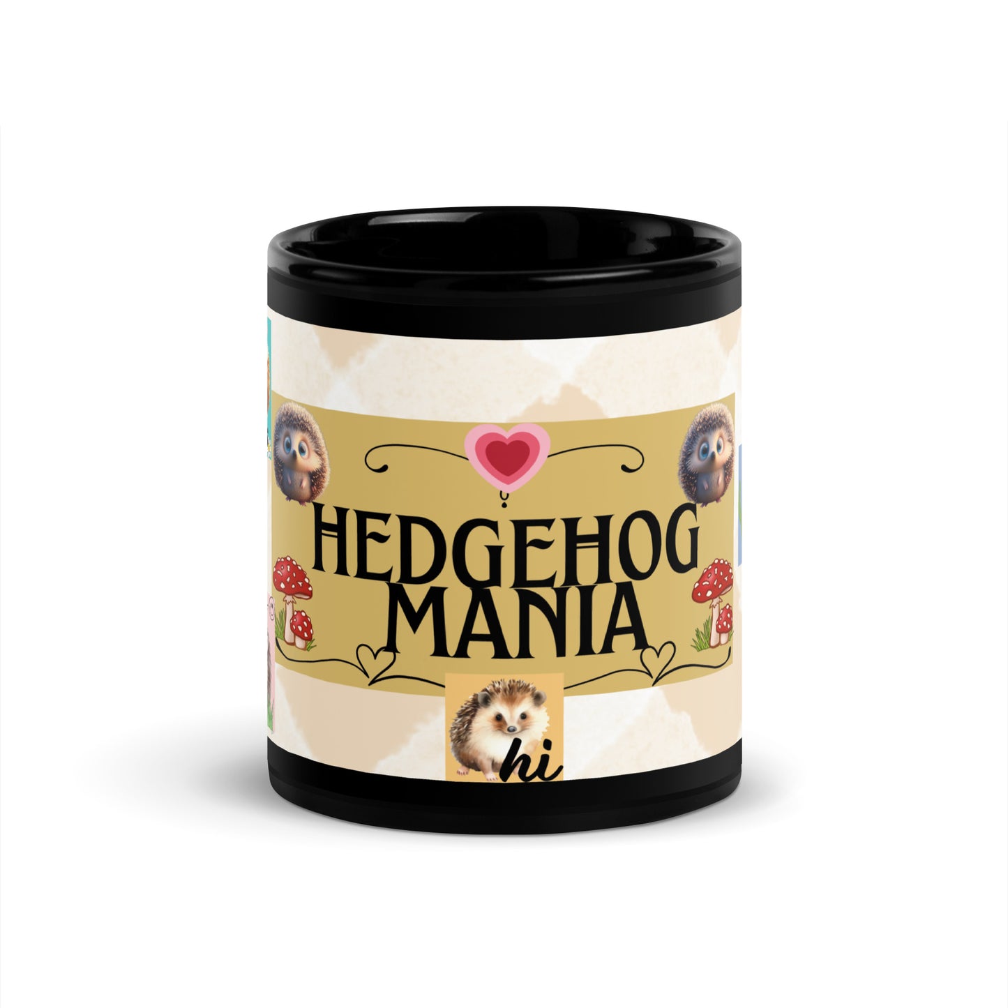 Voice Over "Hedgehog Mania": Classic Ceramic Black Glossy Mug