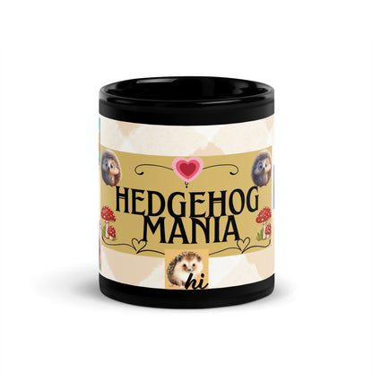 Voice Over "Hedgehog Mania": Classic Ceramic Black Glossy Mug