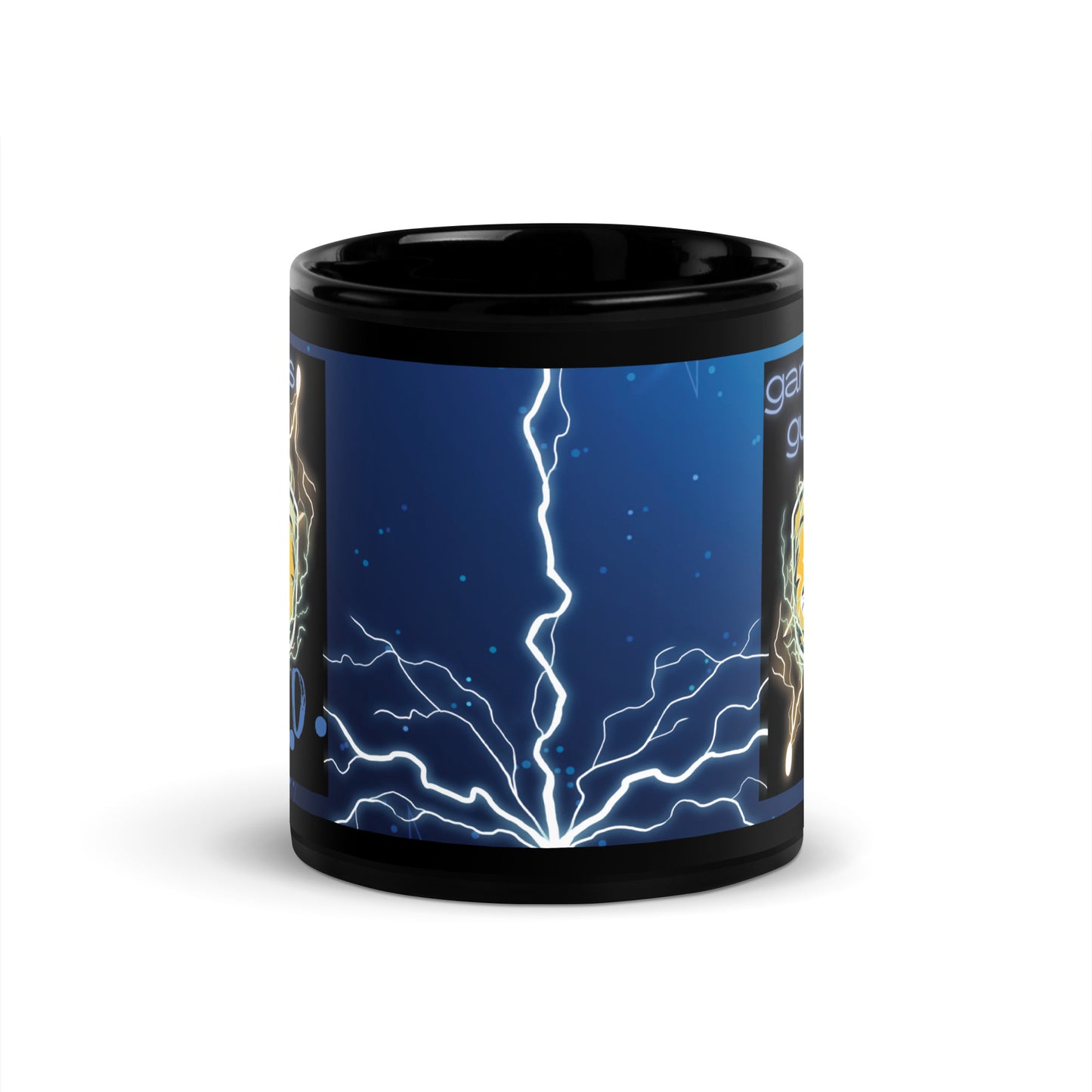 Voice Over "Gaming Guild" Lightening Strike: Classic Ceramic Black Glossy Mug