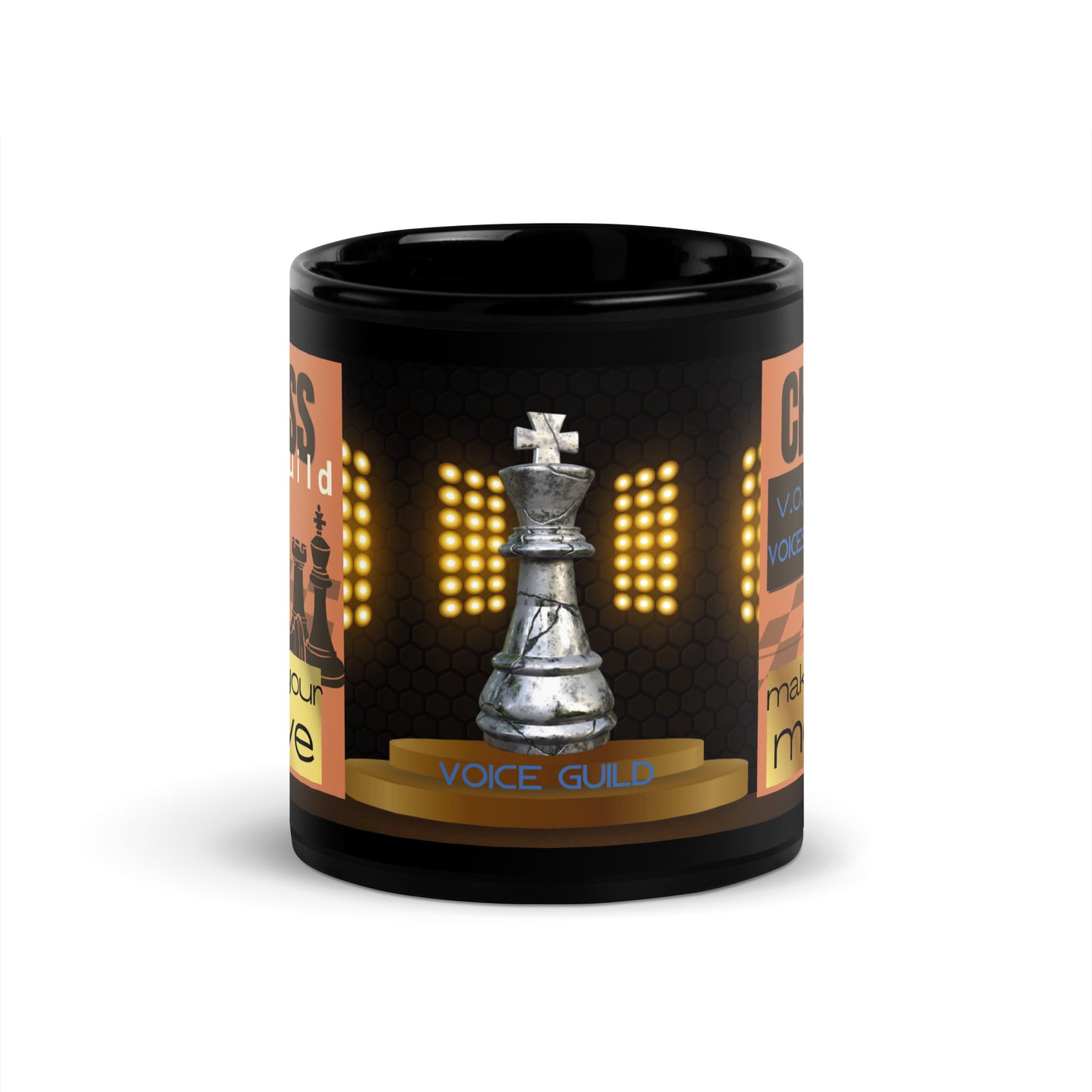 Voice Over "Chess" Strategy: Classic Ceramic Black Glossy Mug