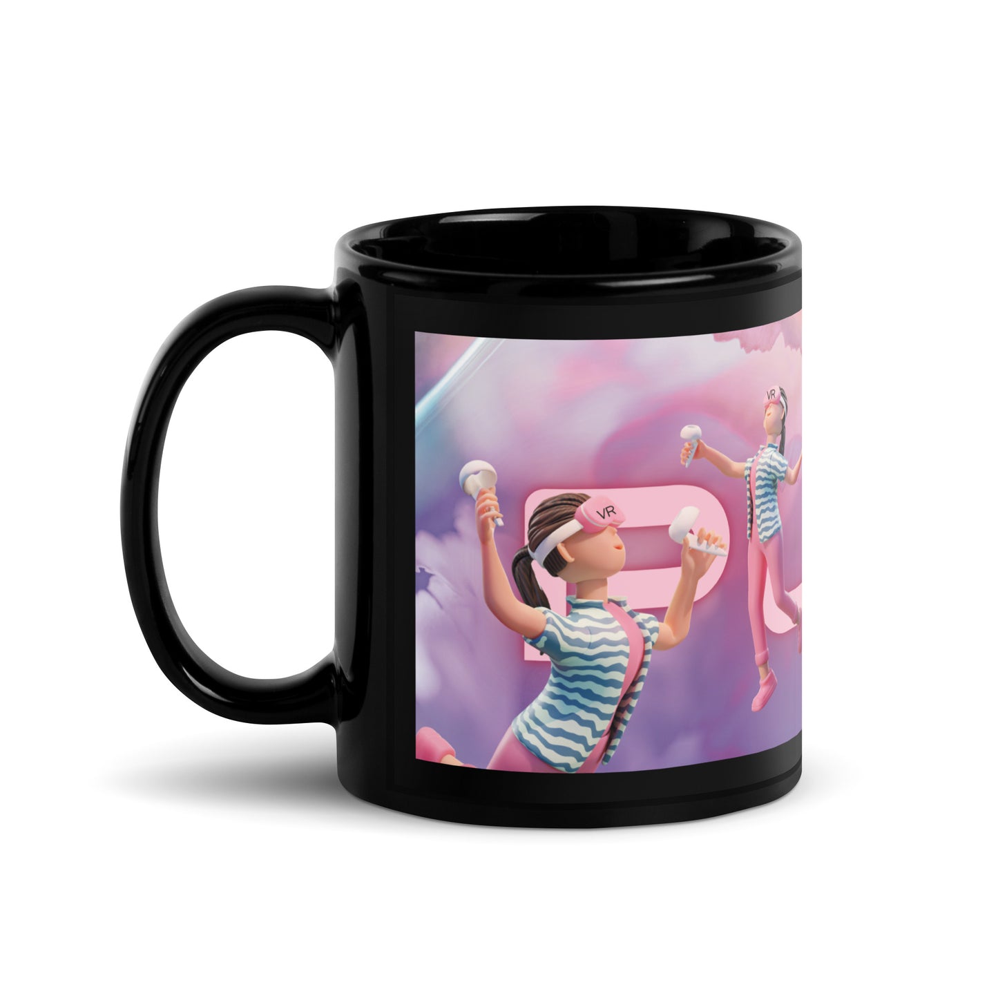 Gaming Voice-Over Play VR Virtual Reality: Black Glossy Mug