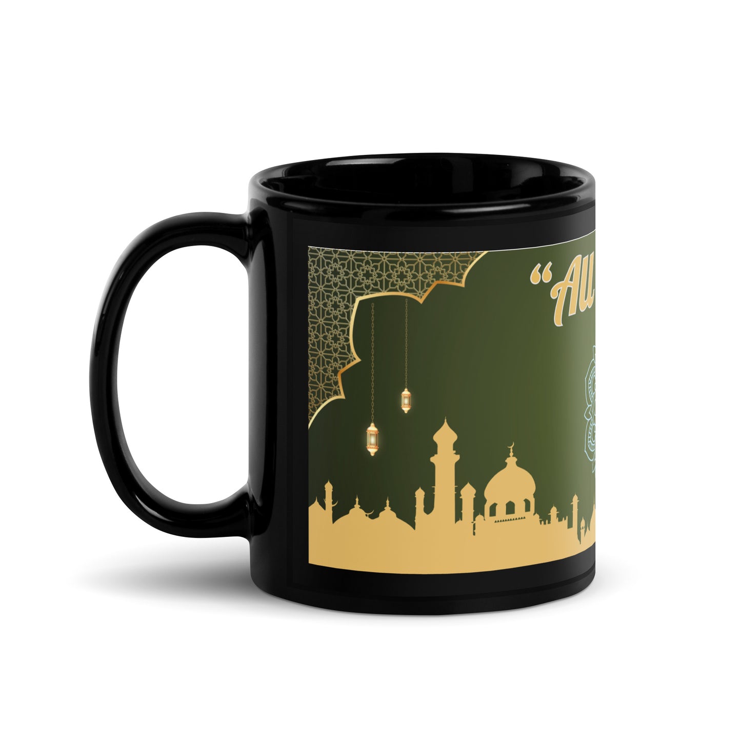 India "All Is Well" Mandala: Classic Black Glossy Mug