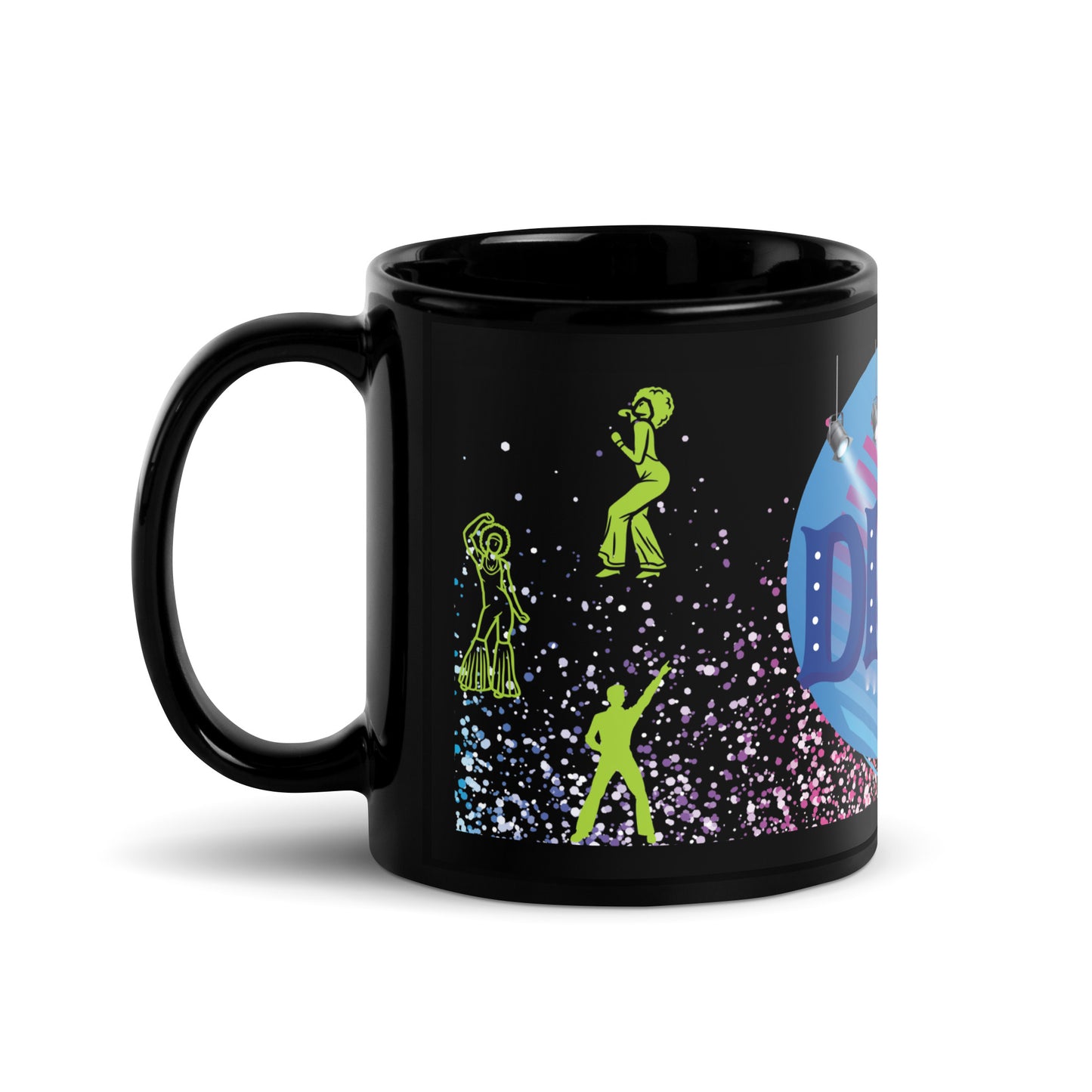 Disco Lights: Classic Black Glossy Mug