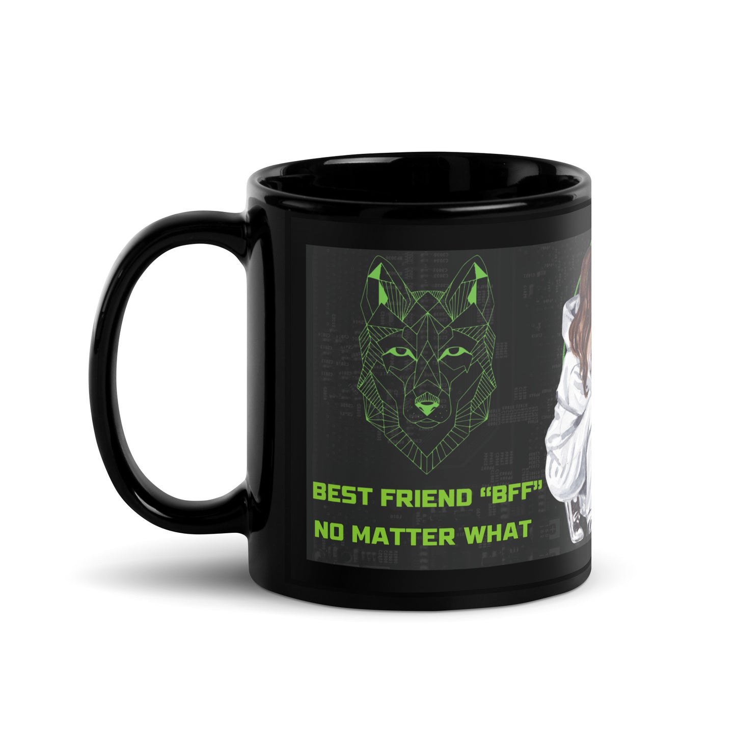 Celebrate Dog Online Offline Best Friends: Classic Black Glossy Mug