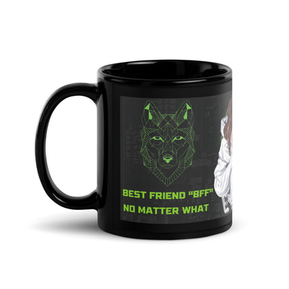 Celebrate Dog Online Offline Best Friends: Classic Black Glossy Mug