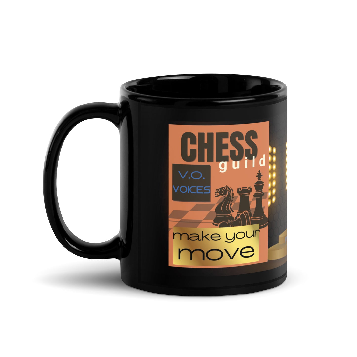 Voice Over "Chess" Strategy: Classic Ceramic Black Glossy Mug