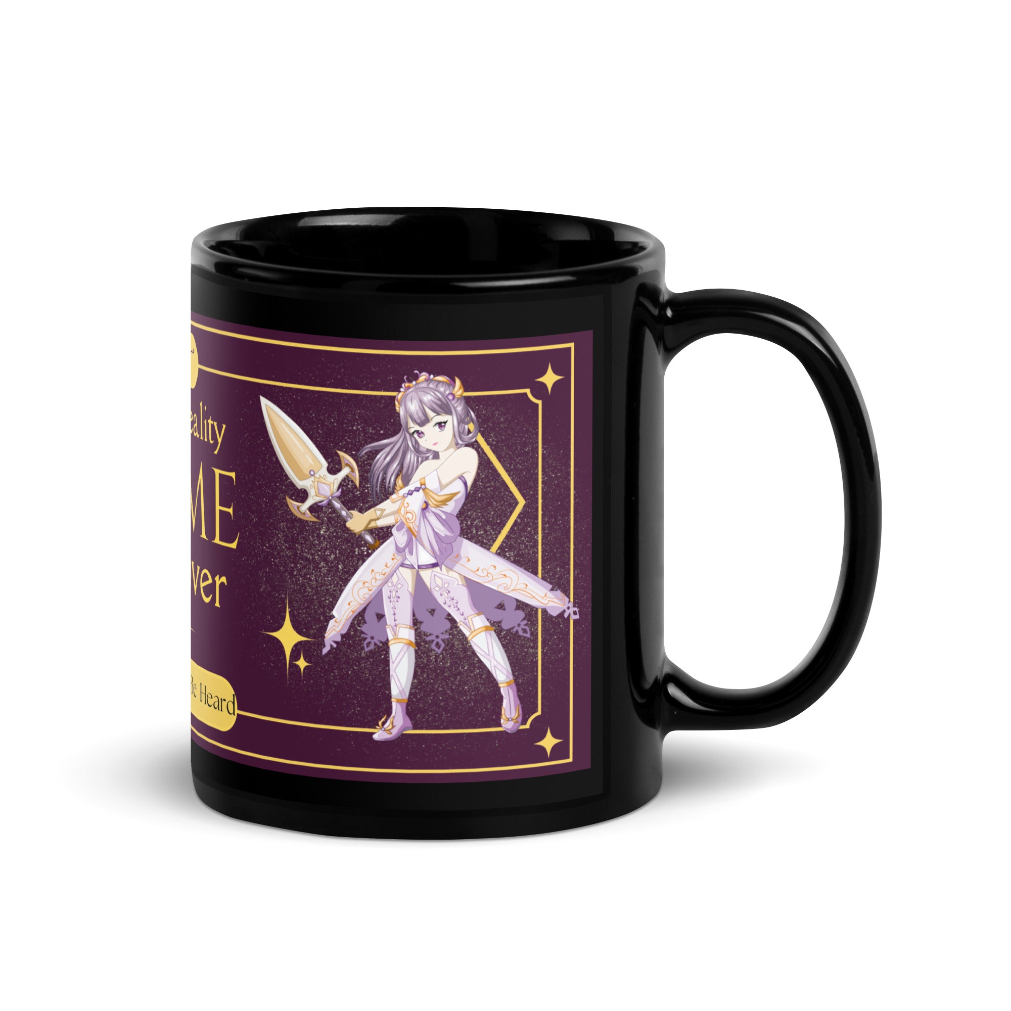 Anime Escape Reality Black Glossy Mug