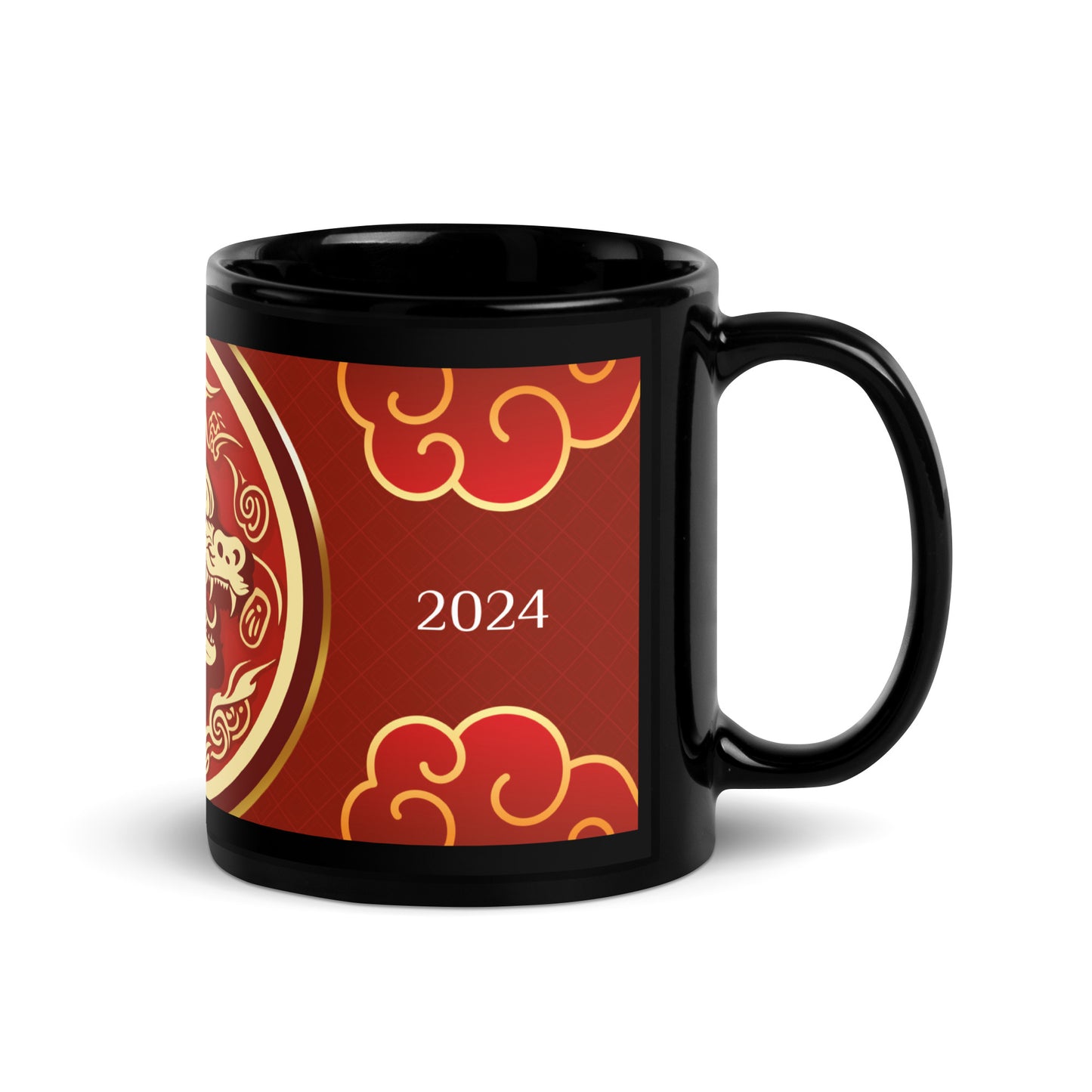 Year of the Dragon 2024: Classic Black Glossy Mug
