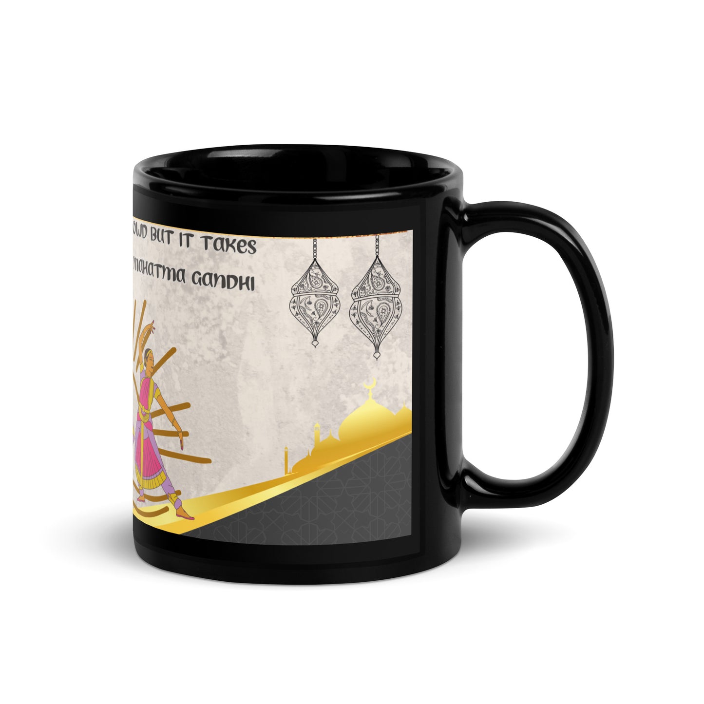 India Bollywood Classic Black Glossy Mug