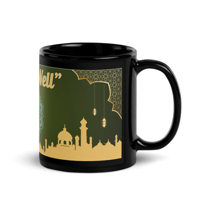 India "All Is Well" Mandala: Classic Black Glossy Mug