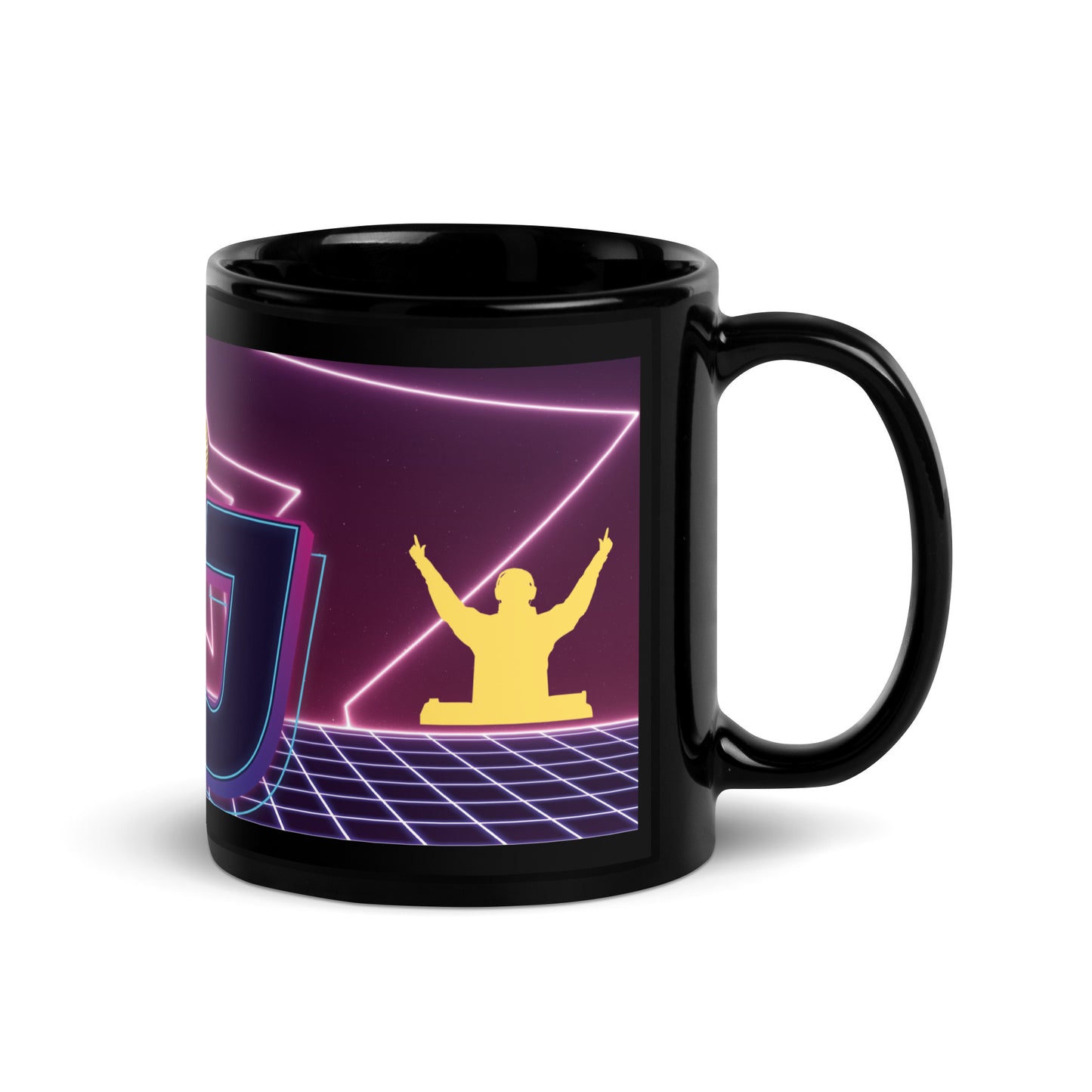 D.J. Disco Style: Classic Black Glossy Mug