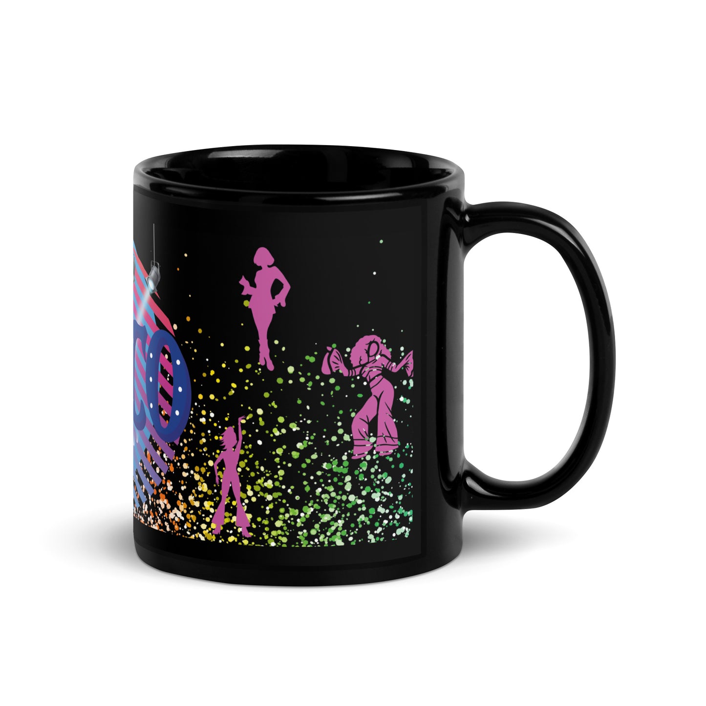 Disco Lights: Classic Black Glossy Mug