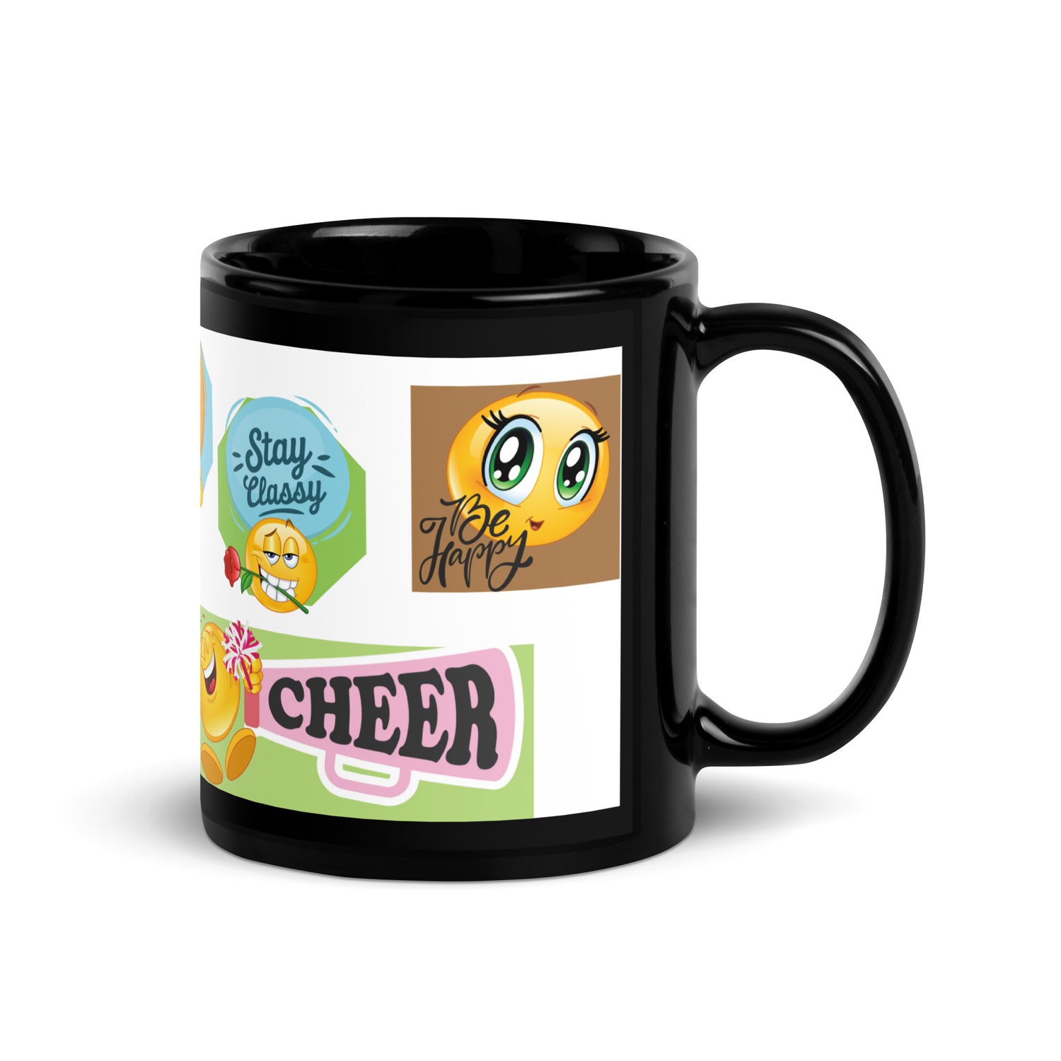 Emoji Motivational Voice Over: Classic Ceramic Black Glossy Mug