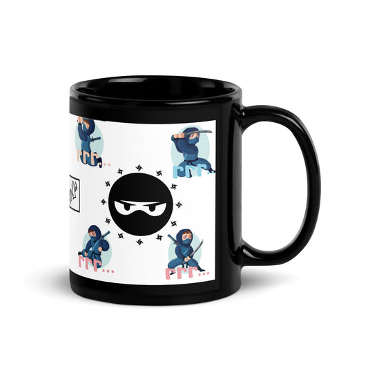 Voice Over "Ninja Power": Classic Ceramic Black Glossy Mug