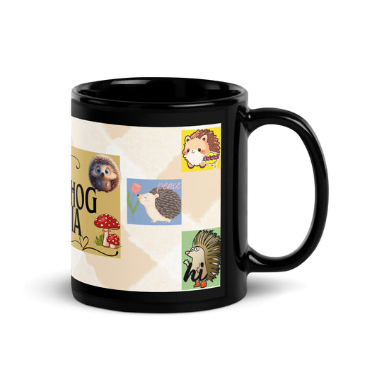 Voice Over "Hedgehog Mania": Classic Ceramic Black Glossy Mug