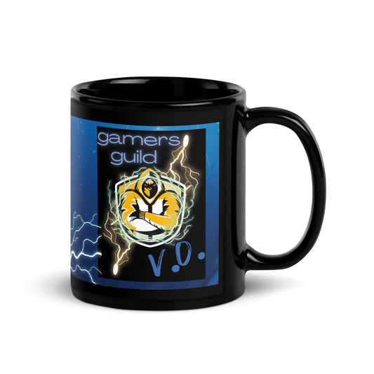 Voice Over "Gaming Guild" Lightening Strike: Classic Ceramic Black Glossy Mug