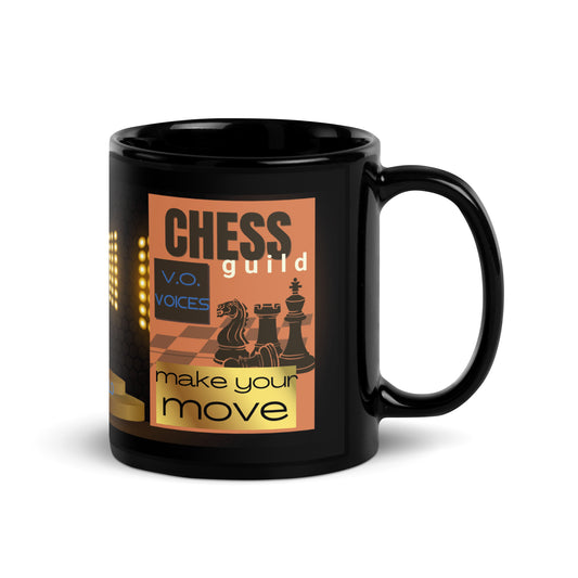 Voice Over "Chess" Strategy: Classic Ceramic Black Glossy Mug