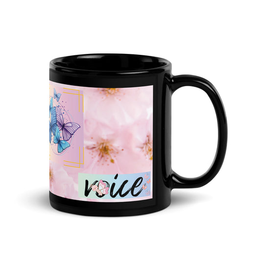 Motivational "Cherry Blossoms" Voice Over Actor: Classic Ceramic Black Glossy Mug