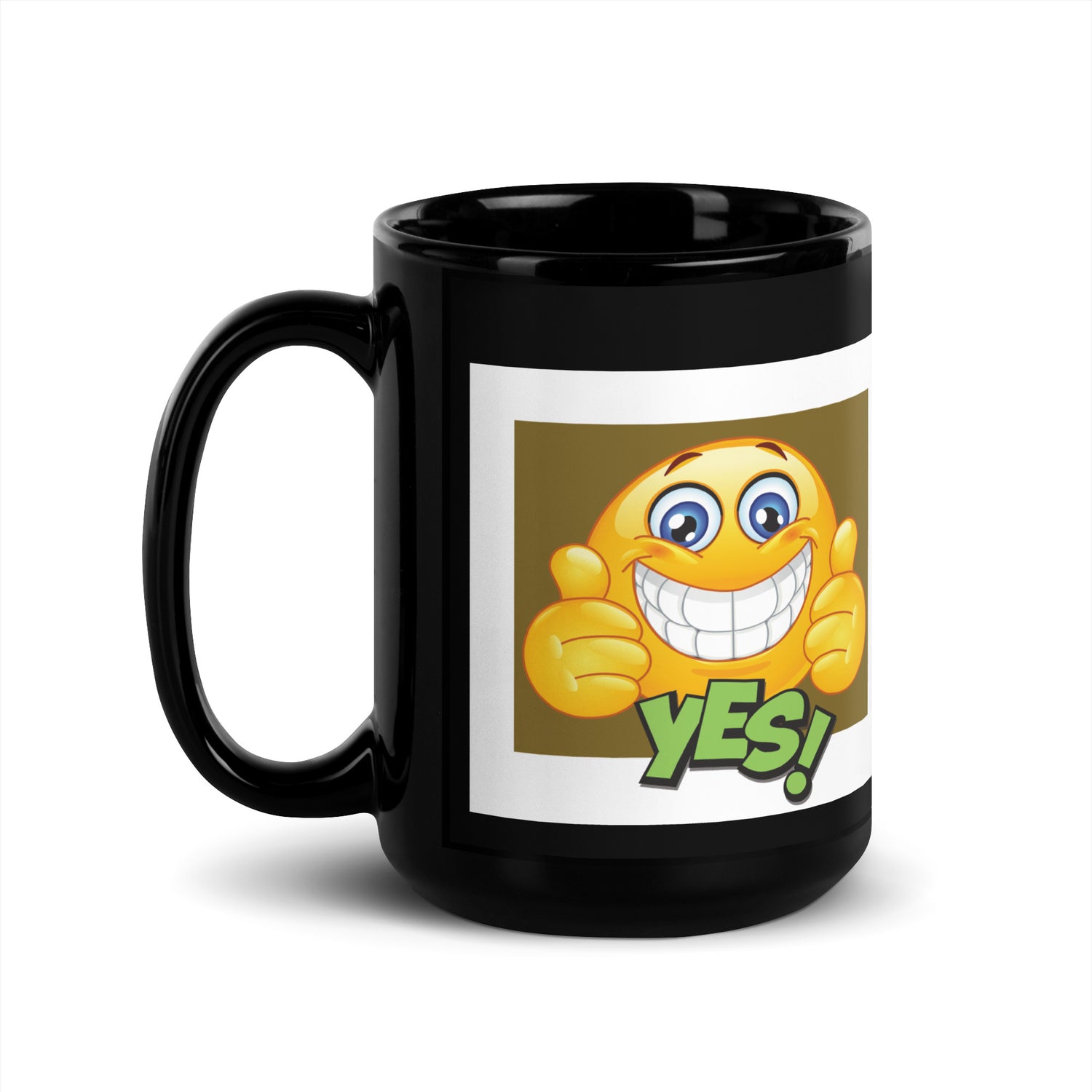 Emoji Motivational Voice Over: Classic Ceramic Black Glossy Mug