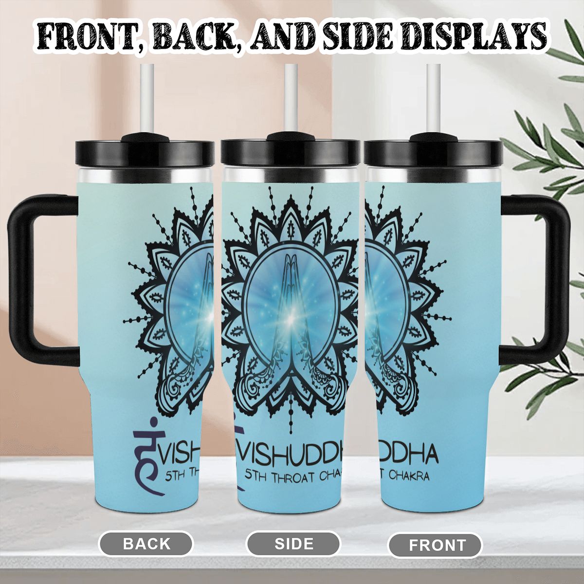 40oz Tumbler with Handle and Straw (Made in USA)