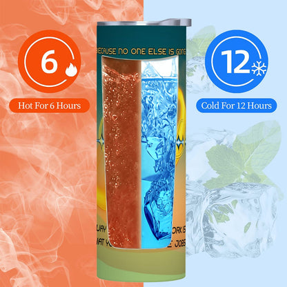 20oz Straight Stainless Steel Tumbler with Straw（Made in USA)