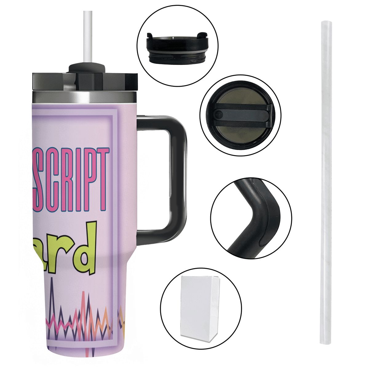 40oz Tumbler with Handle and Straw (Made in USA)