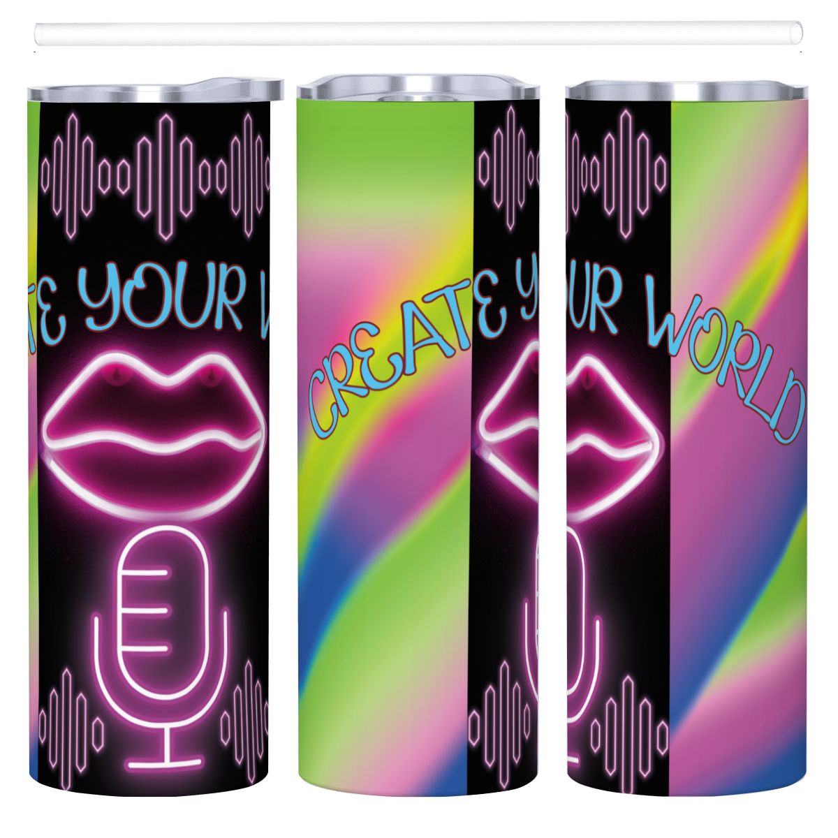 20oz Straight Stainless Steel Tumbler with Straw（Made in USA)