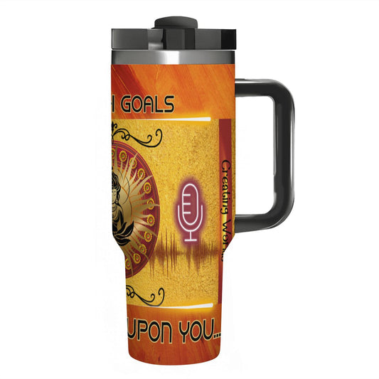 BOOTH GOALS: INDIA STYLE: 40oz Tumbler with Handle and Straw