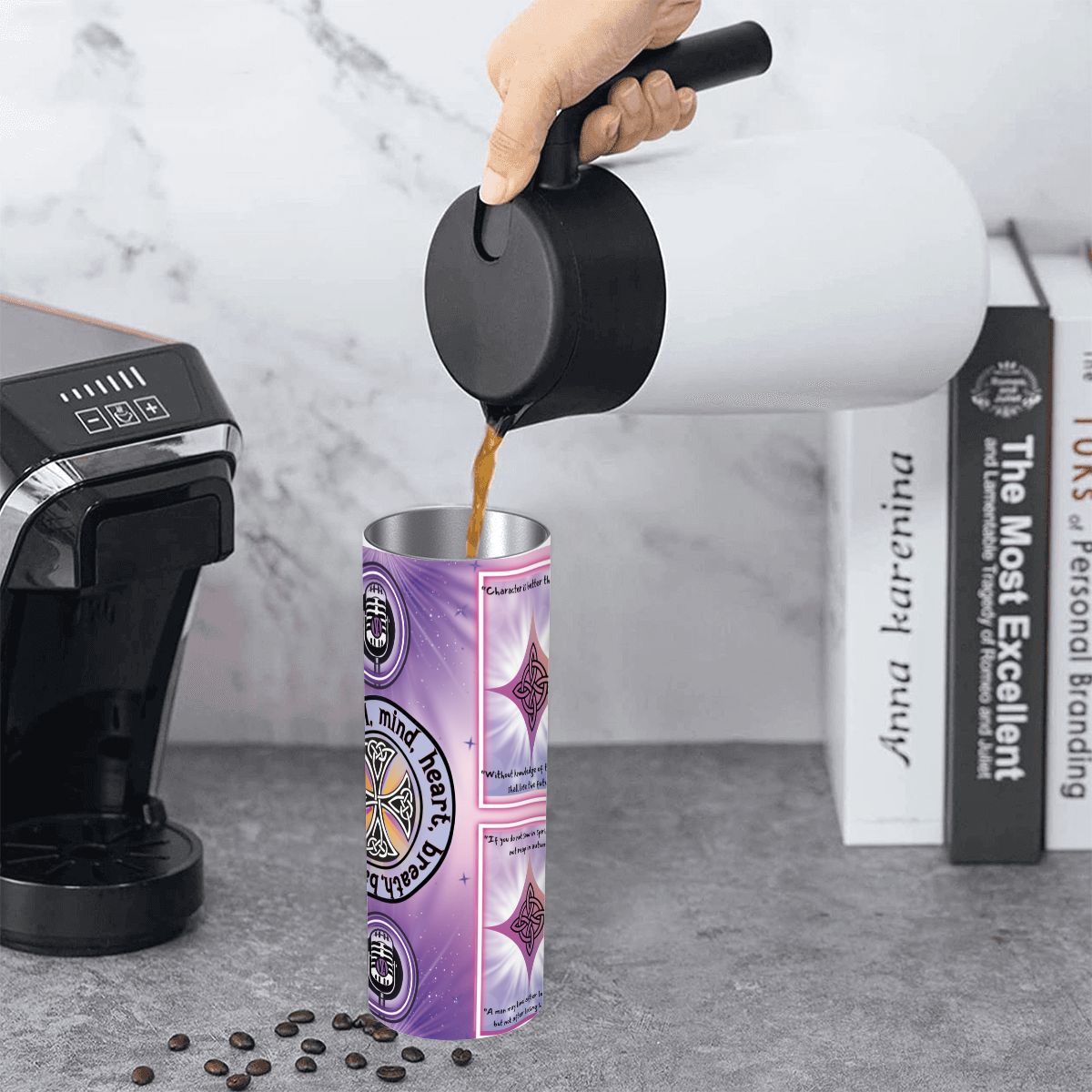 20oz Straight Stainless Steel Tumbler with Straw