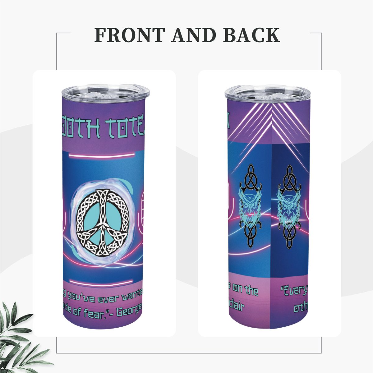 20oz Straight Stainless Steel Tumbler with Straw