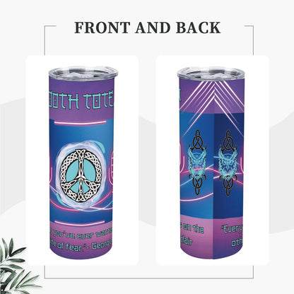 20oz Straight Stainless Steel Tumbler with Straw