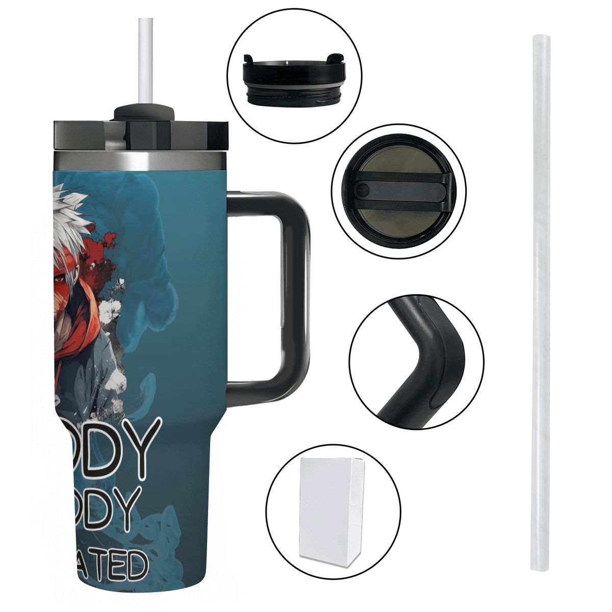 40oz Tumbler with Handle and Straw (Made in USA)