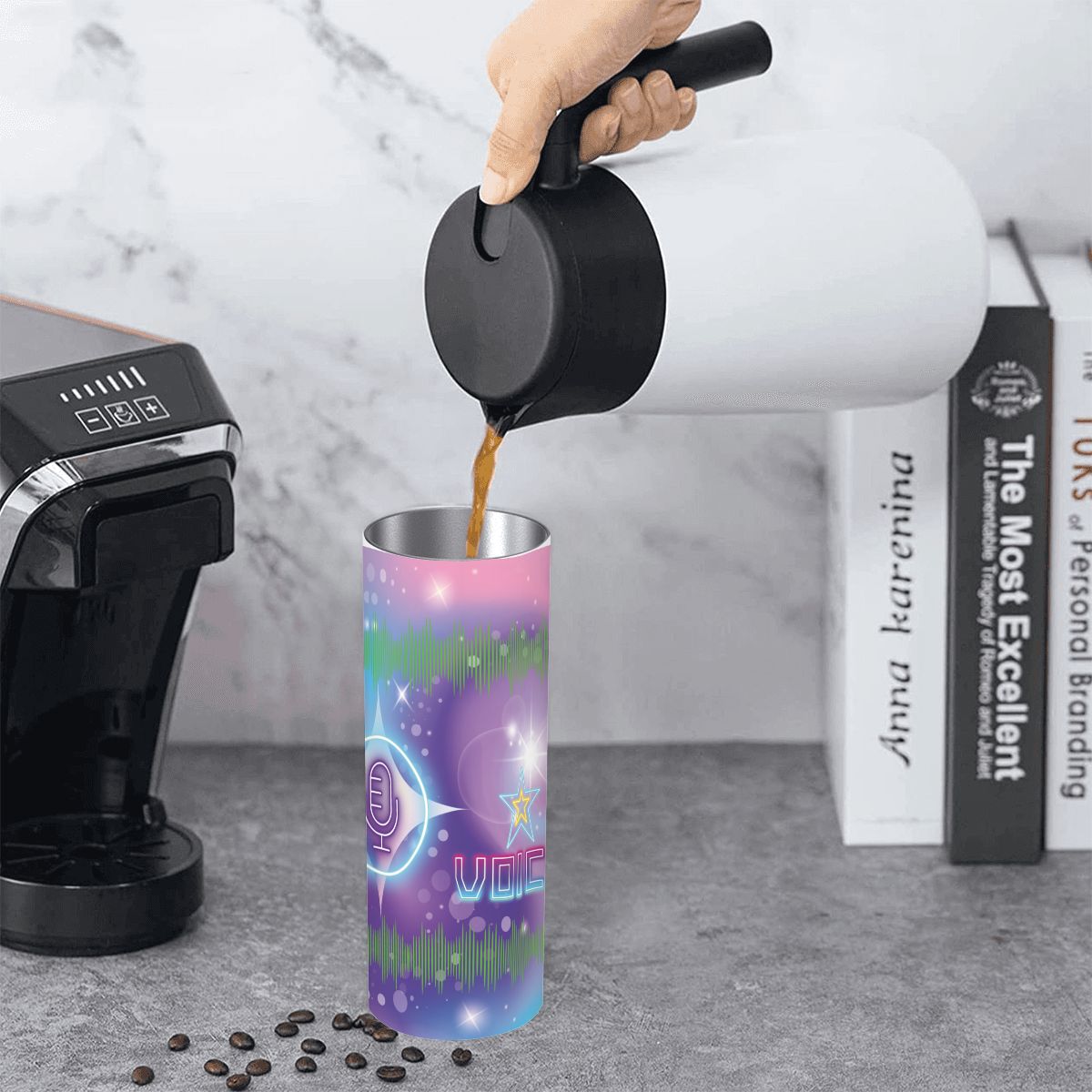 20oz Straight Stainless Steel Tumbler with Straw（Made in USA)