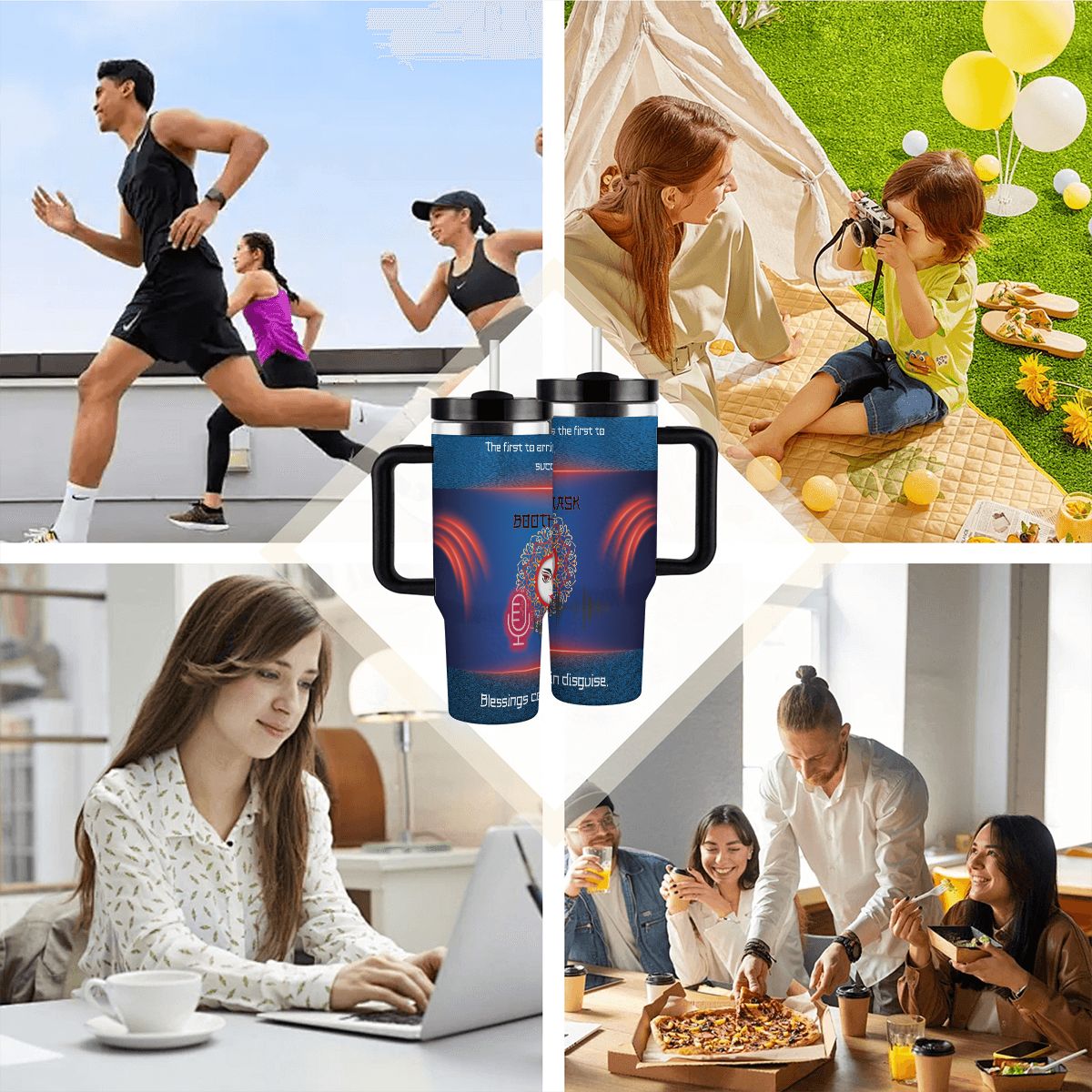 40oz Tumbler with Handle and Straw (Made in USA)