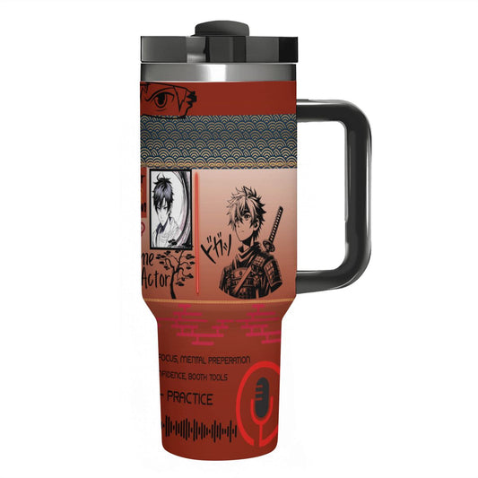 ANIME VOICE ACTOR: 40oz Tumbler with Handle and Straw