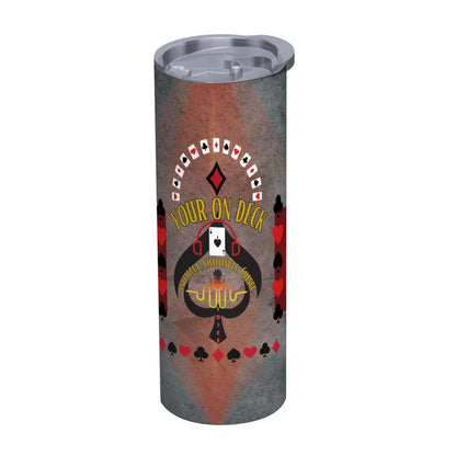 20oz Straight Stainless Steel Tumbler with Straw（Made in USA)