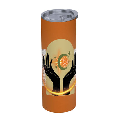 20oz Straight Stainless Steel Tumbler with Straw（Made in USA)