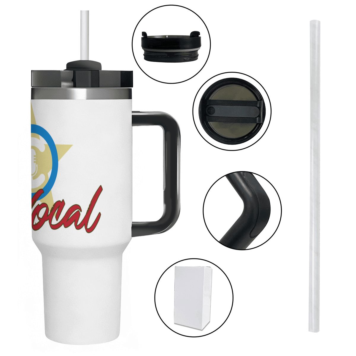 GET VOCAL: 40oz Tumbler with Handle and Straw