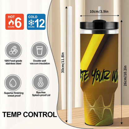 40oz Tumbler with Handle and Straw (Made in USA)