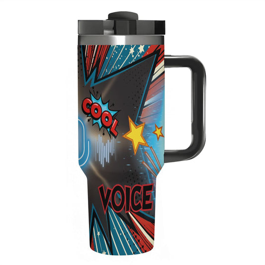 COMIC STRIP FUN: 40oz Tumbler with Handle and Straw