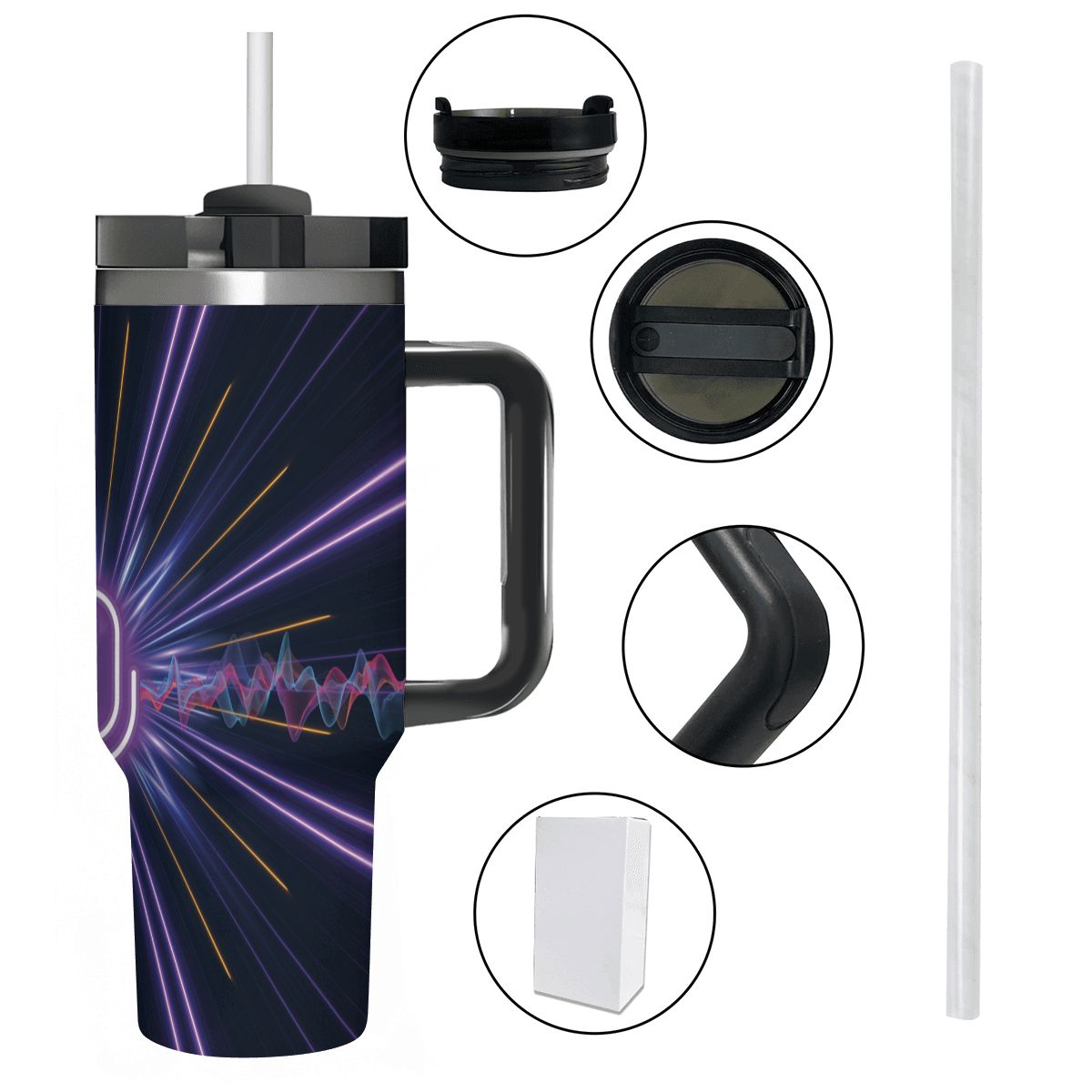 40oz Tumbler with Handle and Straw (Made in USA)